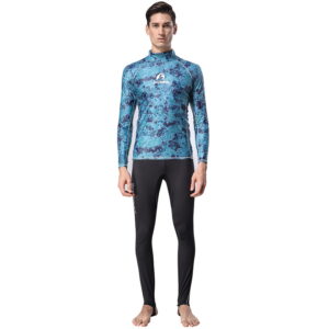 LYCRA MANGA LARGA CAMO AZUL HOMBRE